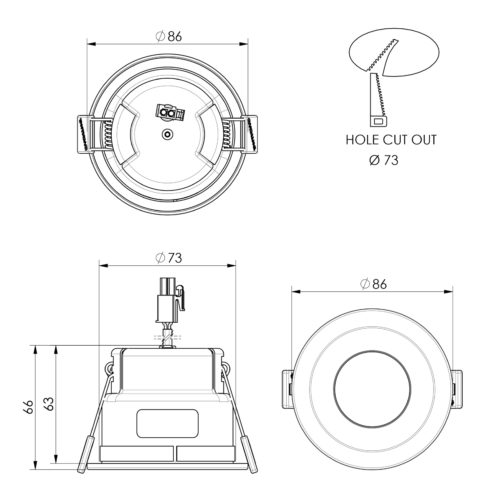 ZELA Fire Rated Deep Fixed LED Downlight Switch Lighting NZ