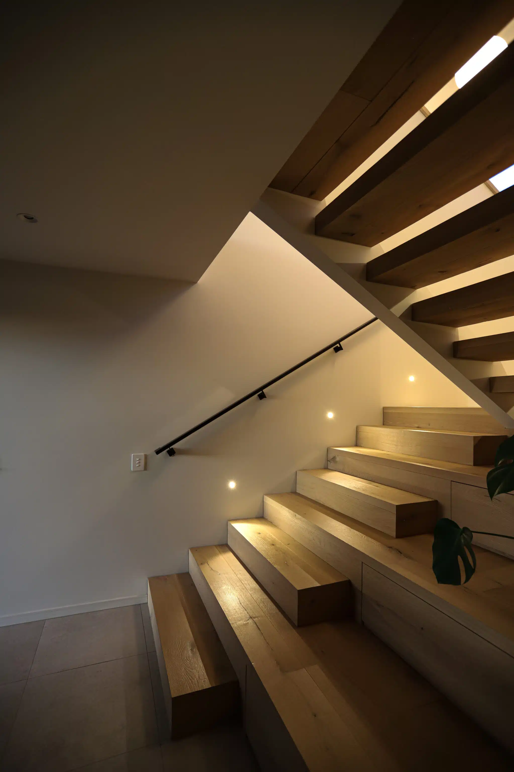 Custom Space Staircase with Switch Lighting
