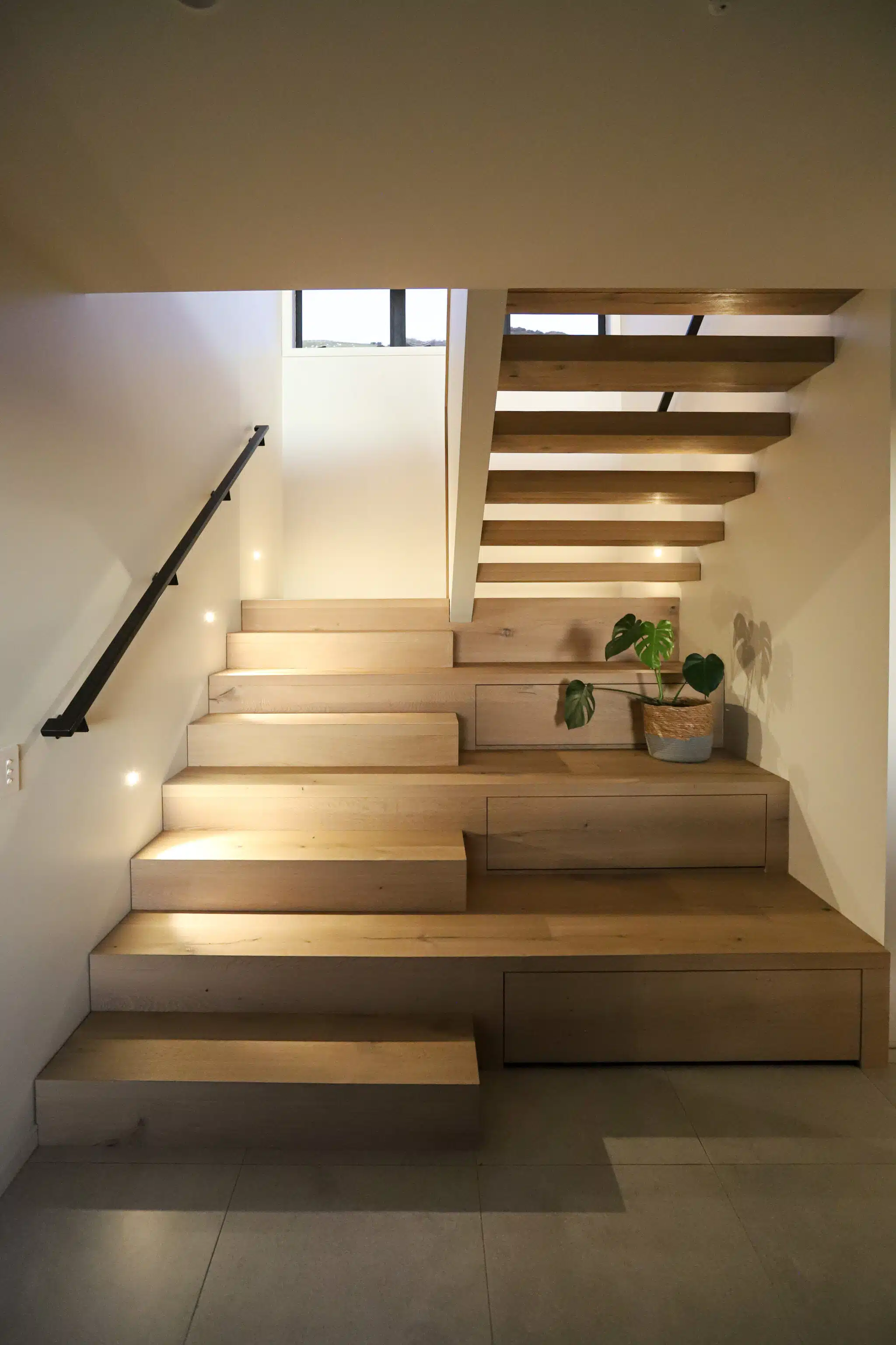Custom Space Staircase with Switch Lighting